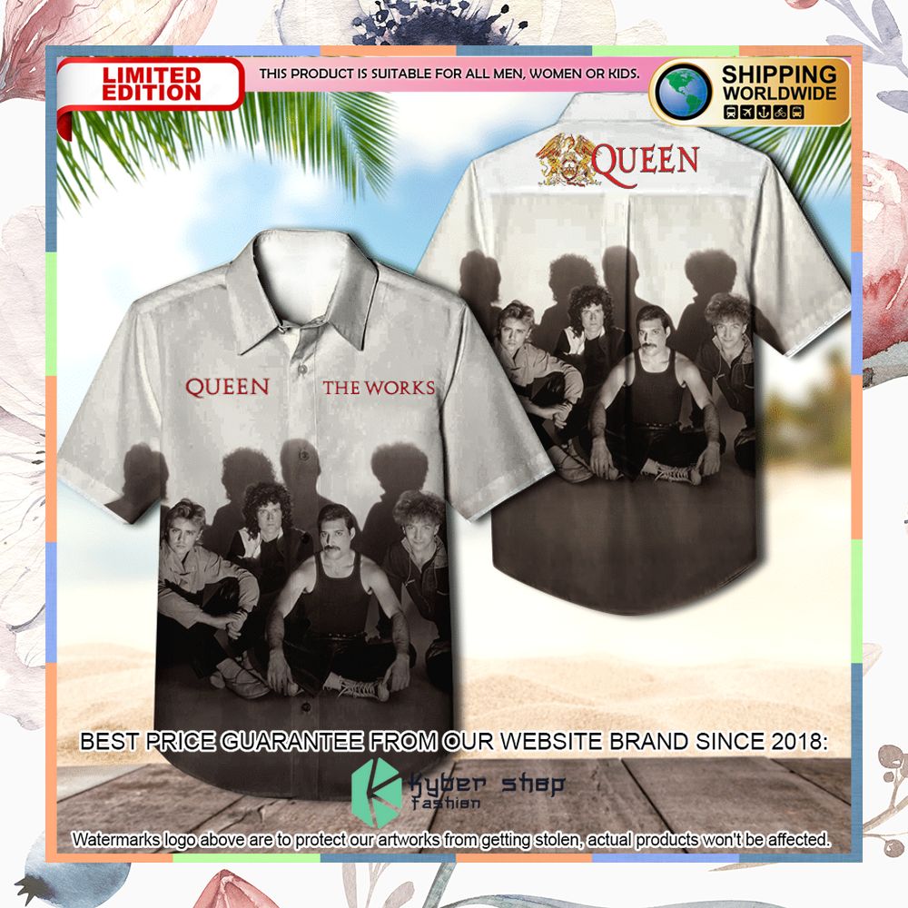 queen band the works album hawaiian shirt 1 659
