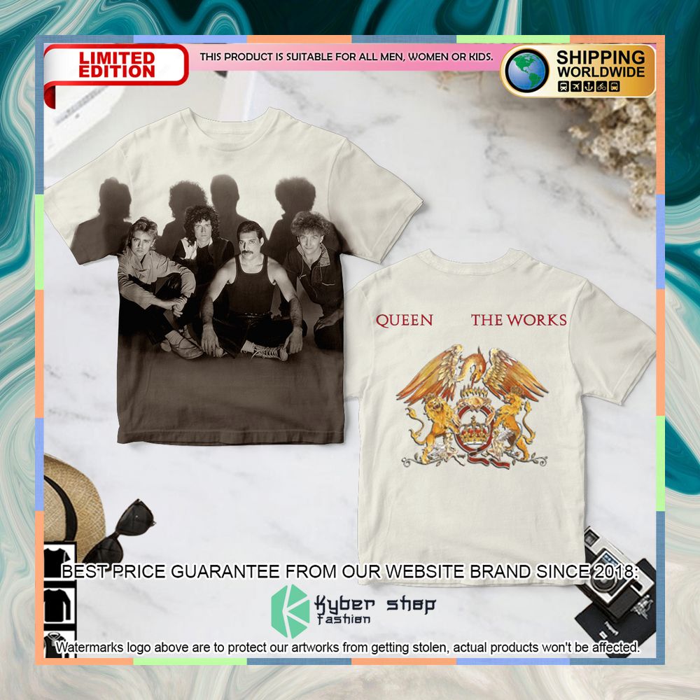 Queen Band The Works Album T Shirt 3 queen band the works album t shirt 1 917