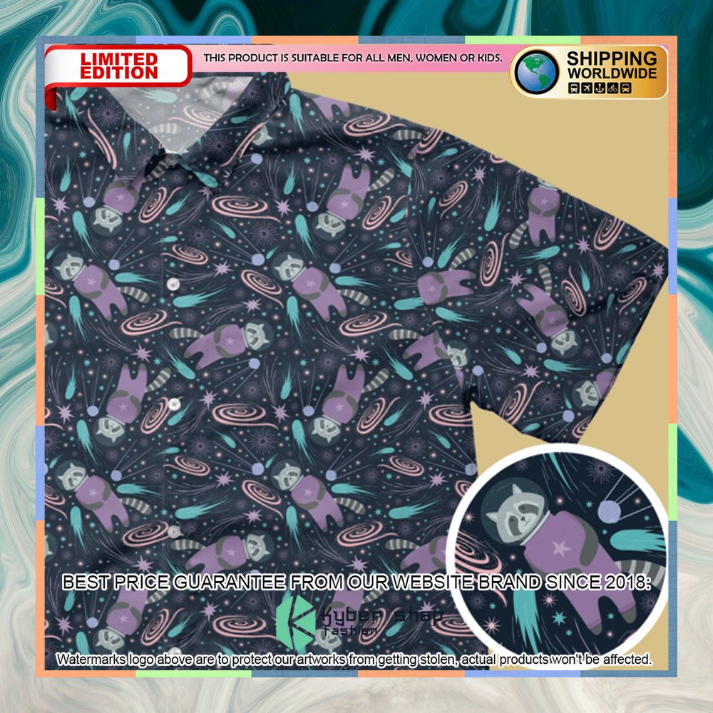 Raccoon Astronaut Pattern Hawaiian Shirt 5 Raccoon Astronaut Pattern Hawaiian Shirt word2
