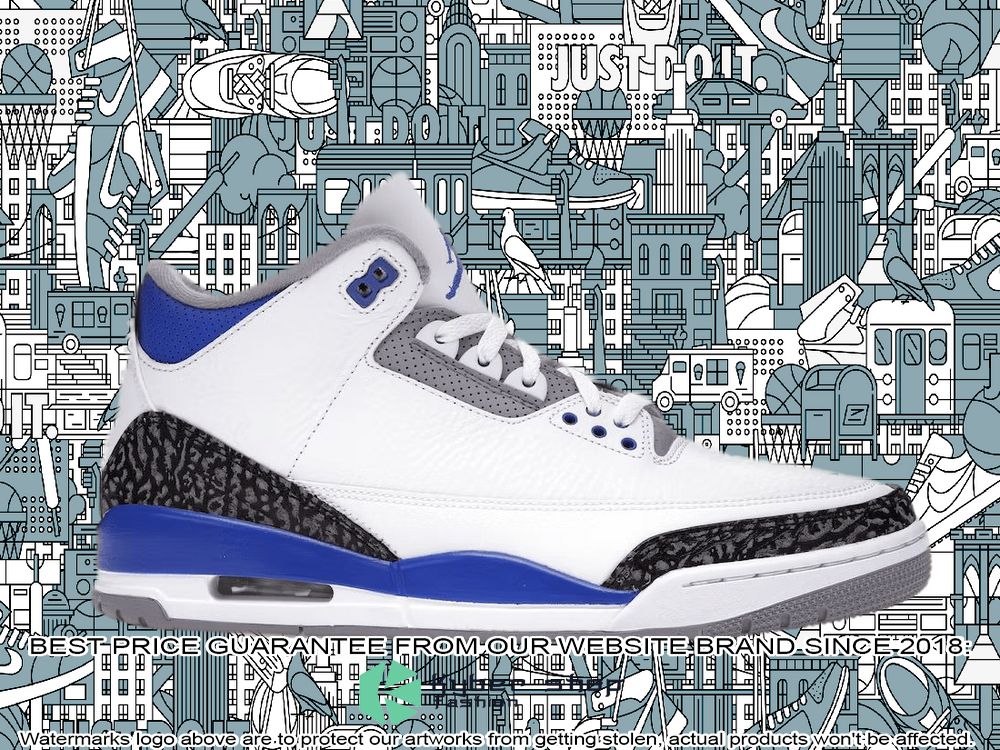 Racer Blu Air Jordan 3 Retro word1