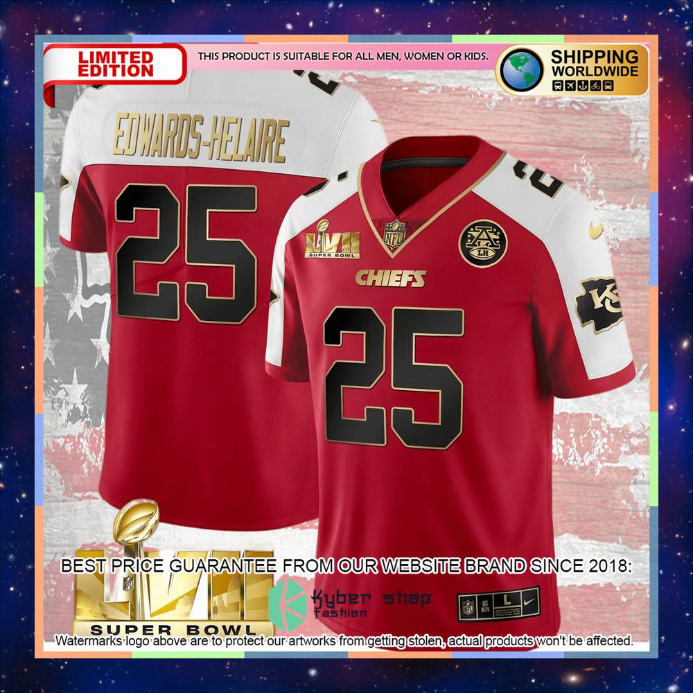 Red Alternate SUPER BOWL LVII Edwards-Helaire 25 Football Jersey 6 red alternate super bowl lvii edwards helaire 25 football jersey 2 323
