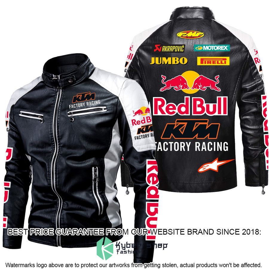 red bull ktm factory racing color motor block leather jacket 2 717
