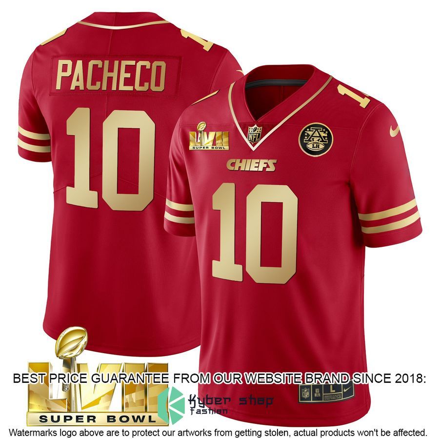 red gold super bowl lvii isiah pacheco 10 football jersey 1 204