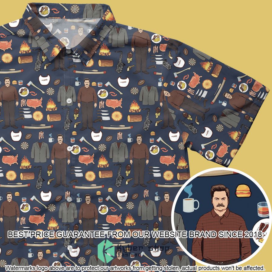 Ron Swanson Parks And Recreation Hawaiian Shirt