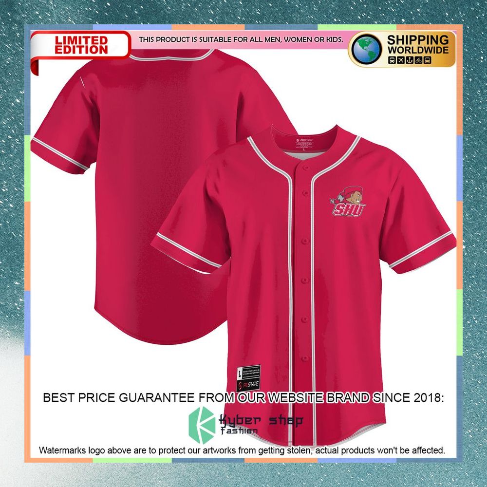 Sacred Heart Pioneers Red Baseball Jersey 5 Sacred Heart Pioneers Red Baseball Jersey word3