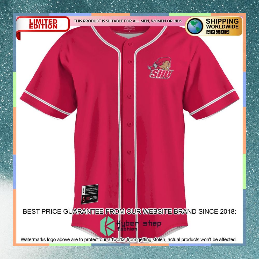 Sacred Heart Pioneers Red Baseball Jersey 6 Sacred Heart Pioneers Red Baseball Jersey word3