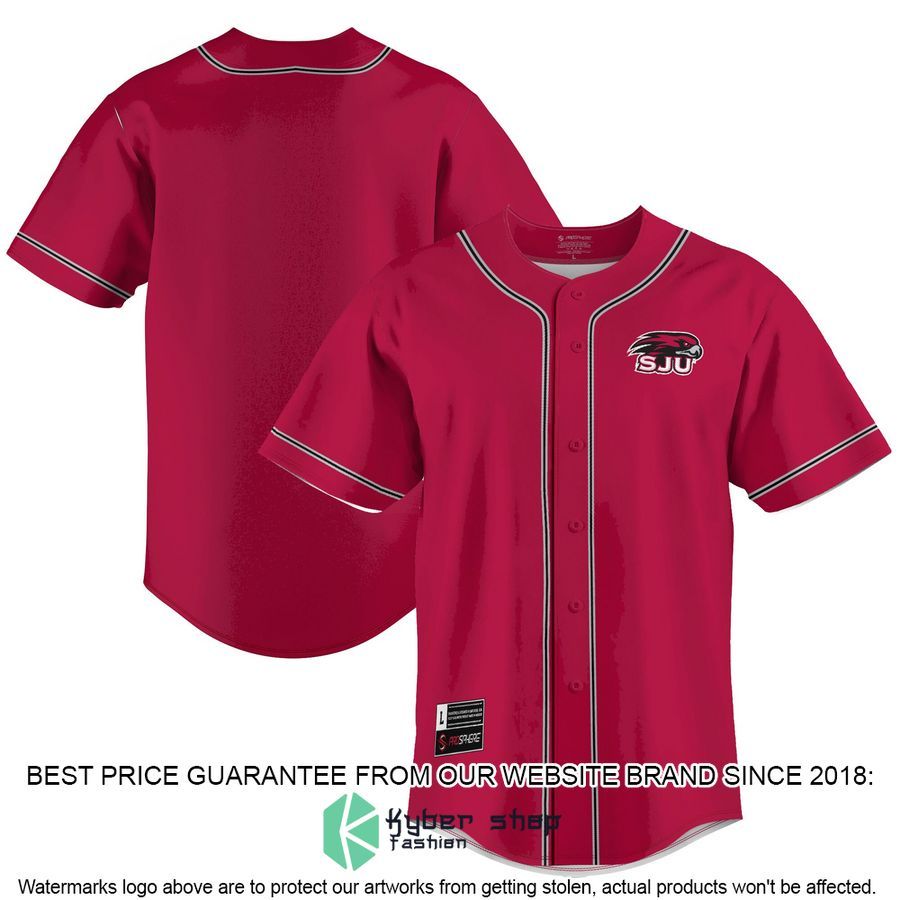 Saint Joseph's Hawks Crimson Baseball Jersey word2