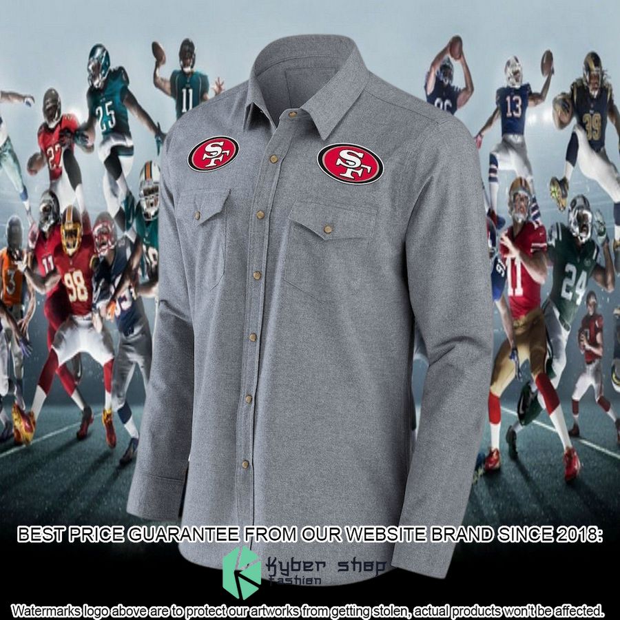 San Francisco 49ers NFL Darius Rucker Collection Gray Chambray Long Sleeve Button Shirt 5 San Francisco 49ers NFL Darius Rucker Collection Gray Chambray Long Sleeve Button Shirt word3
