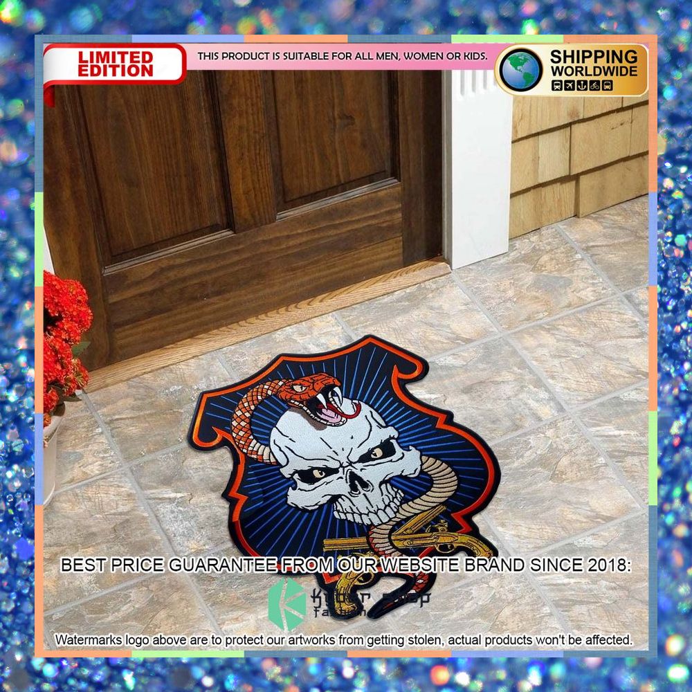 snake skull custom shape doormat 1 222
