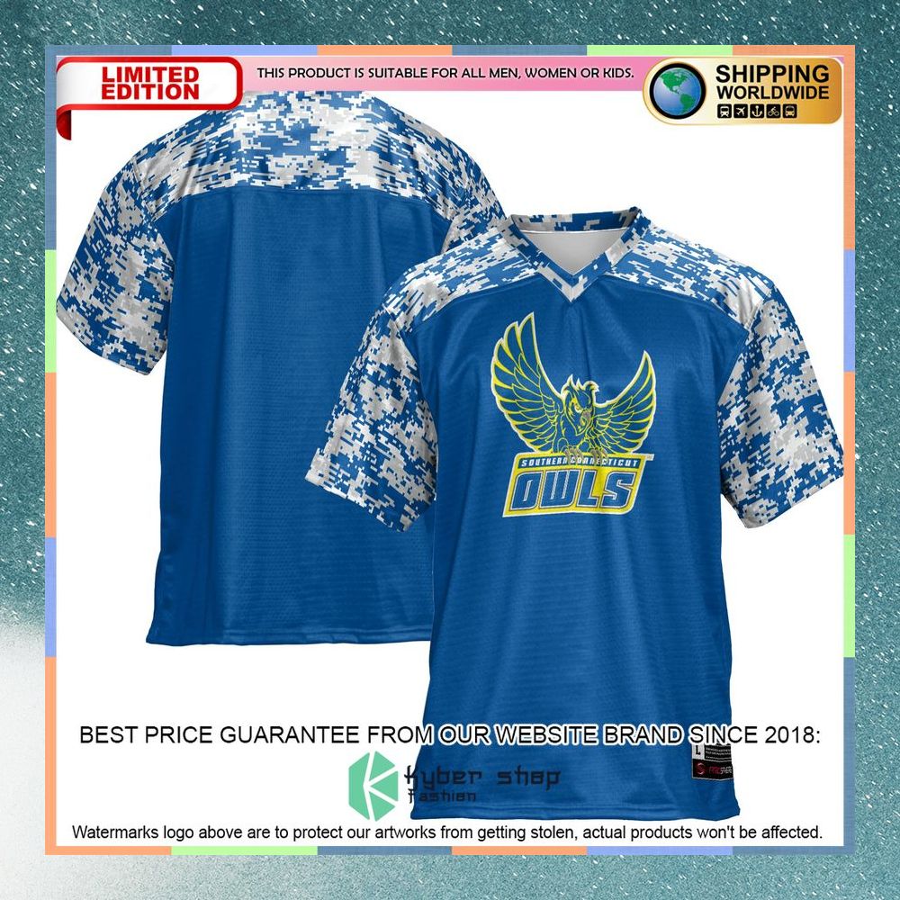 Southern Connecticut Owls Blue Football Jersey 5 Southern Connecticut Owls Blue Football Jersey word2