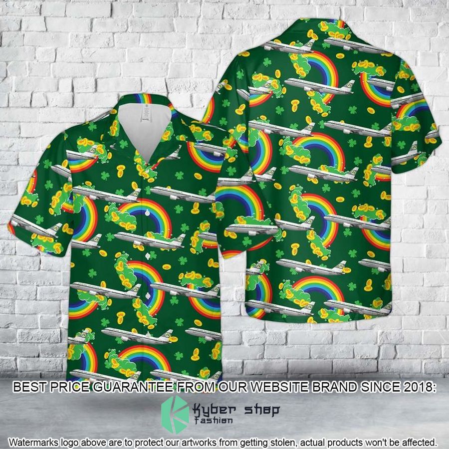 St. Patrick's Day Aer Lingus Retrojet St Colman Airbus A320-214 EI-DVM Hawaiian Shirt