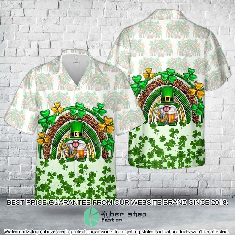 St. Patrick's Day gnome rainbow Hawaiian Shirt