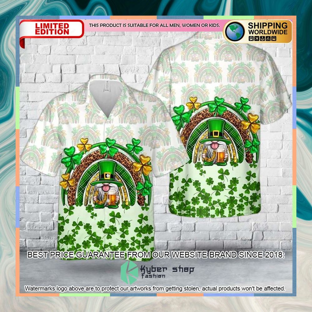 St. Patrick's Day gnome rainbow Hawaiian Shirt 3 St. Patrick's Day gnome rainbow Hawaiian Shirt word3