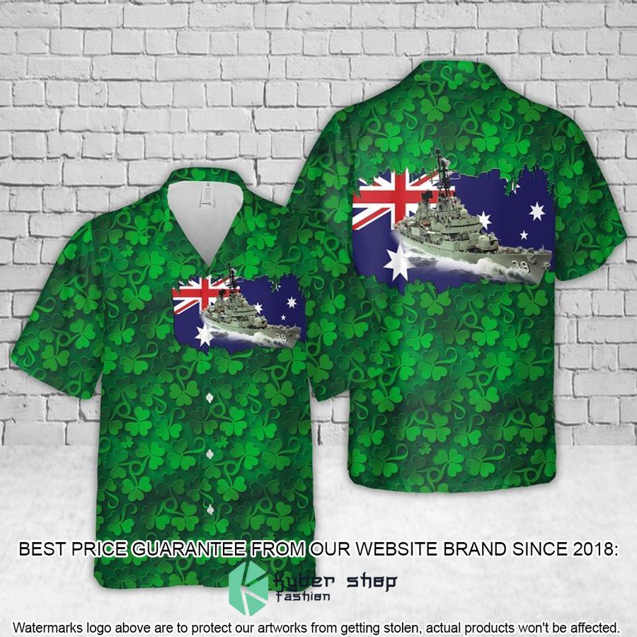 St. Patrick's Day Royal Australian Navy HMAS Hobart D 39 Hawaiian Shirt