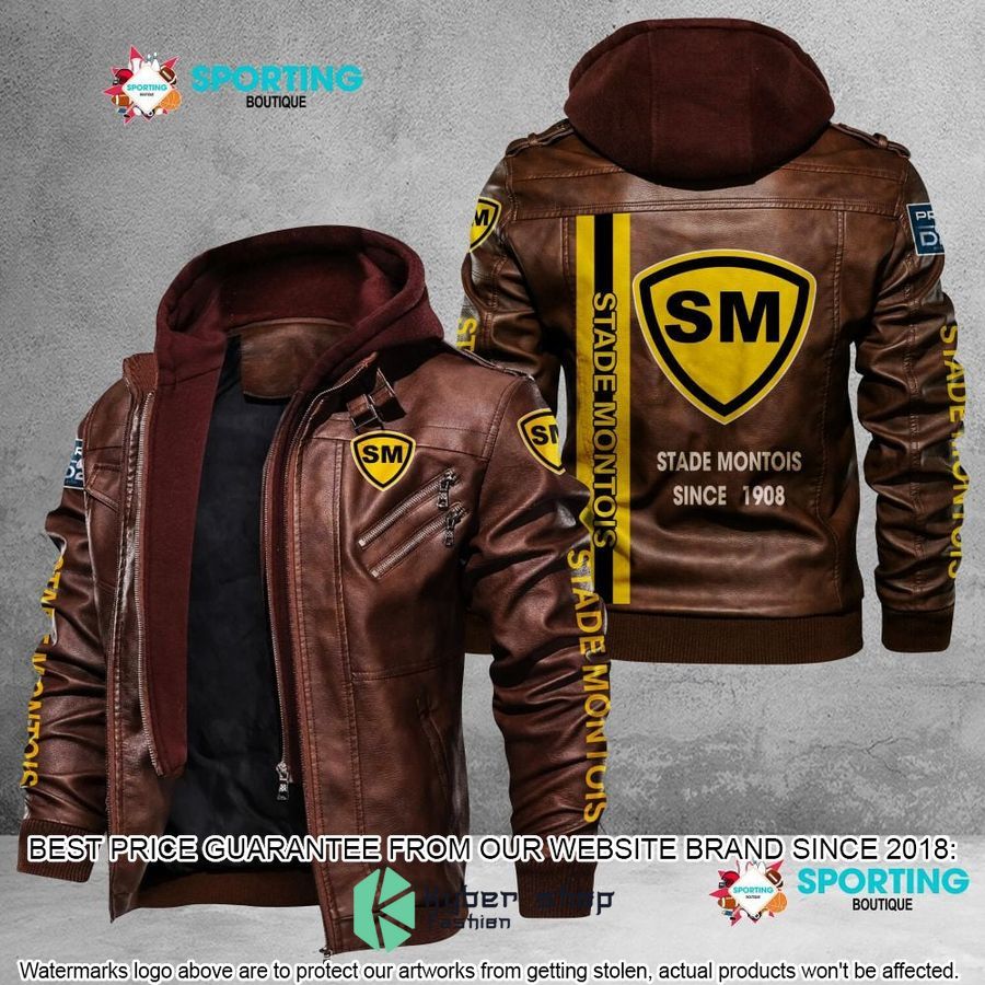 stade montois rugby leather jacket 2 982