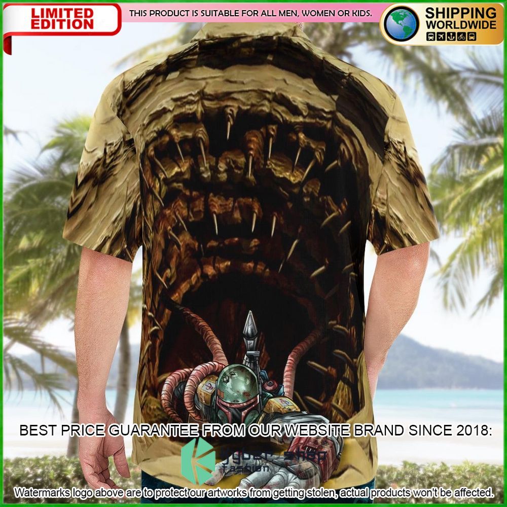 Star Wars Boba Fett Sarlacc Hawaiian Set word2