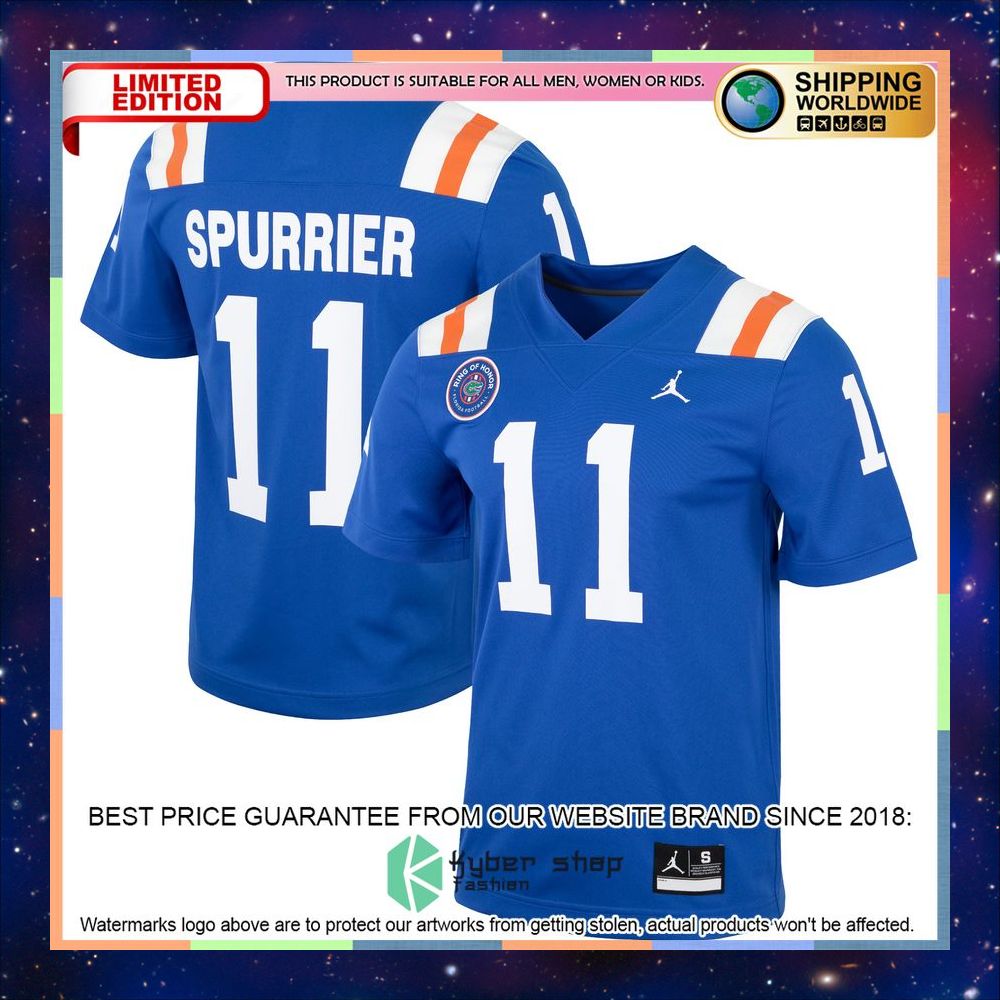 Steve Spurrier Florida Gators Jordan Brand Alternate Ring of Honor Royal Football Jersey 4 Steve Spurrier Florida Gators Jordan Brand Alternate Ring of Honor Royal Football Jersey word1
