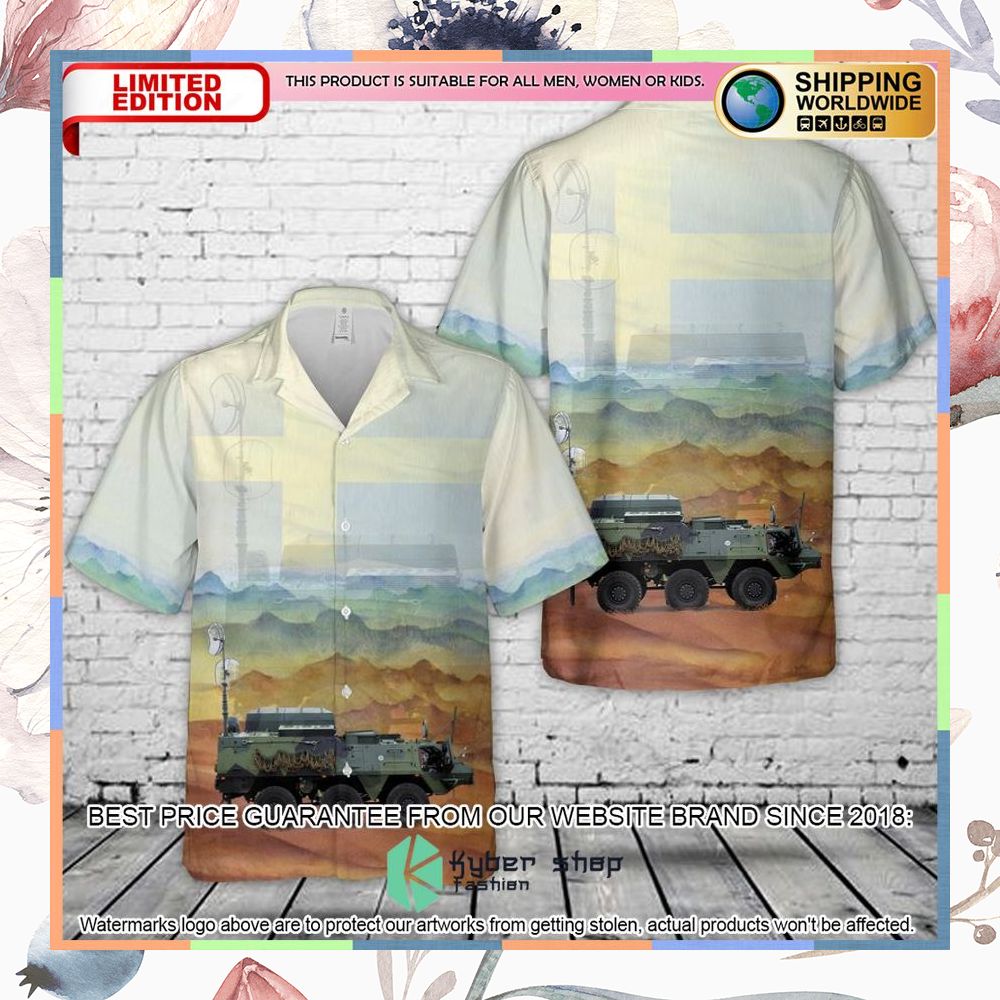 Swedish Army Pasi XA-202 VIPA (Ps 922-218) armoured signals vehicle Hawaiian Shirt 3 Swedish Army Pasi XA-202 VIPA (Ps 922-218) armoured signals vehicle Hawaiian Shirt word3