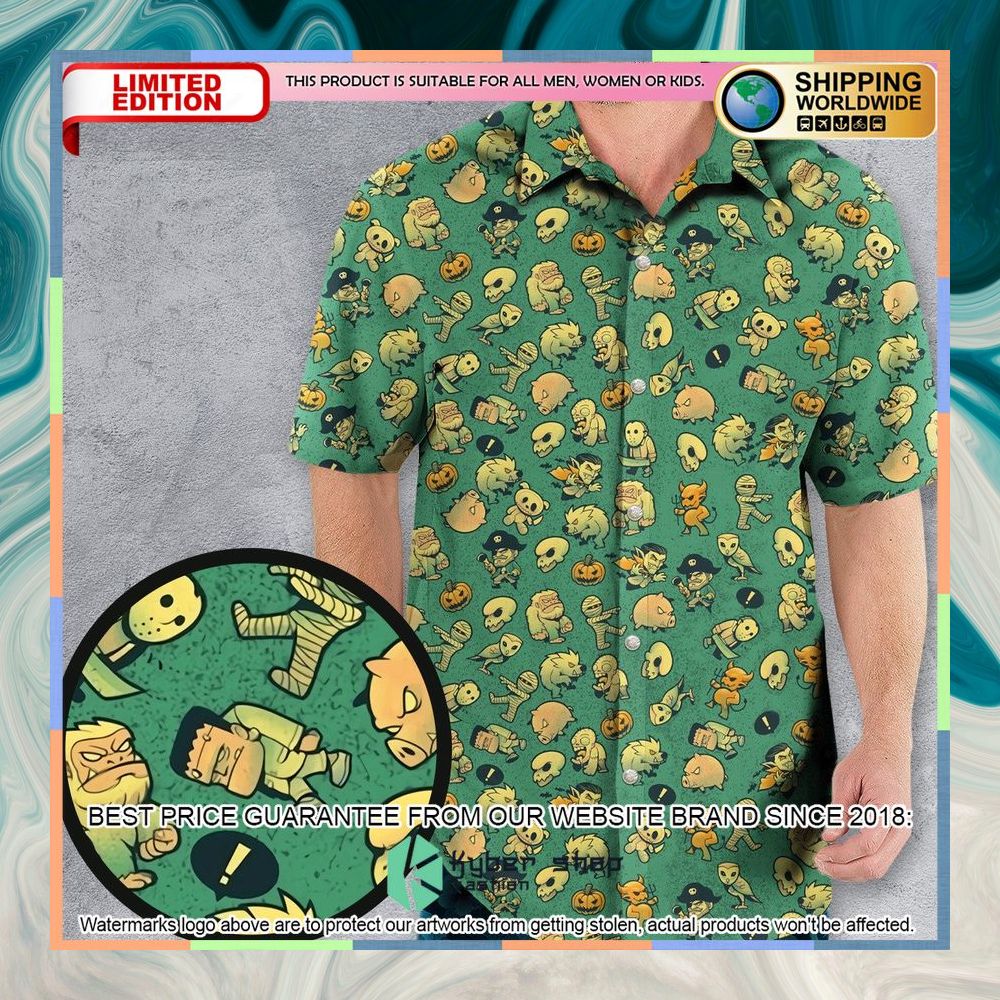 Terror Attack Cute Horror Characters Halloween Hawaiian Shirt 5 Terror Attack Cute Horror Characters Halloween Hawaiian Shirt word1