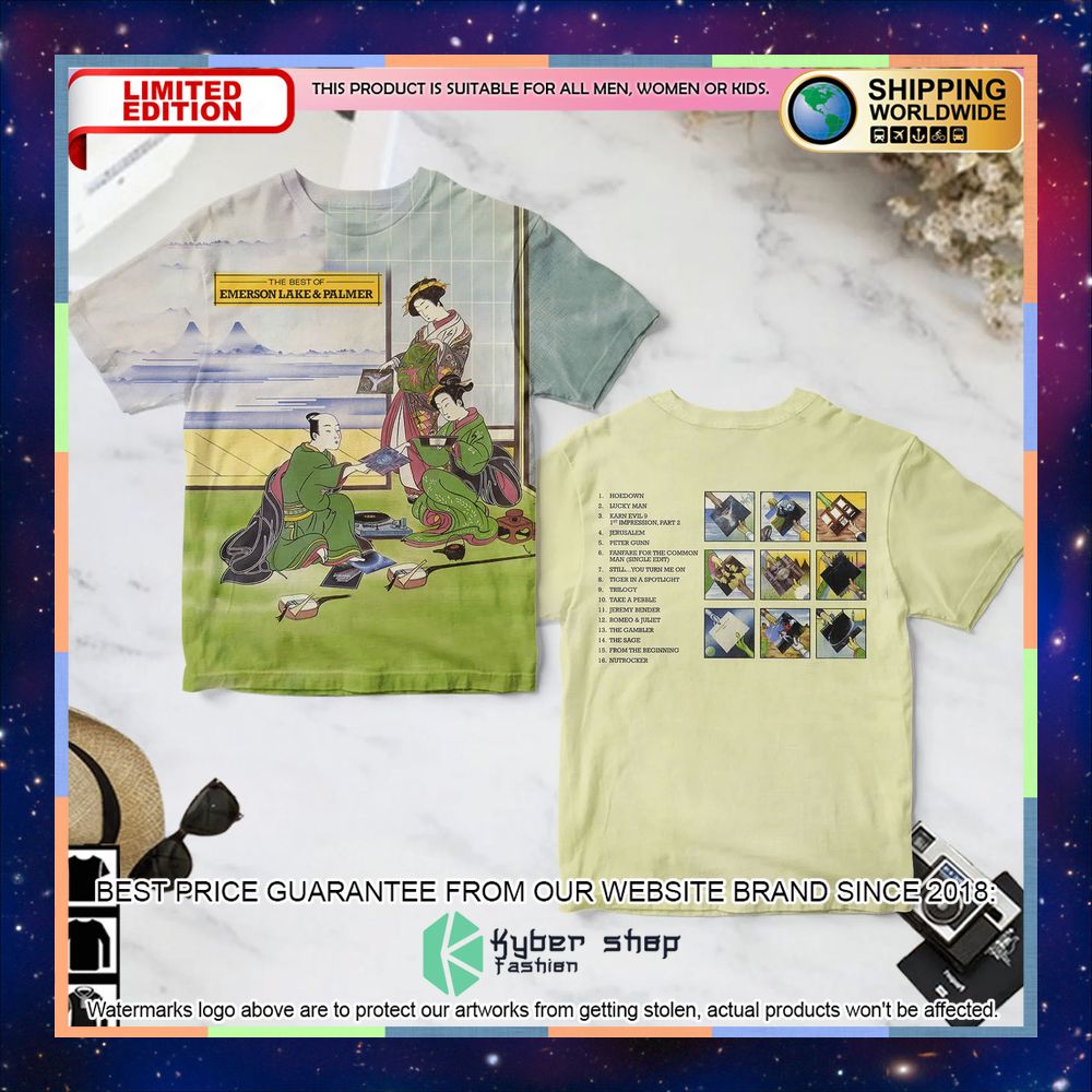 The Best Of Emerson Lake & Palmer Album T Shirt 3 the best of emerson lake palmer album t shirt 1 612