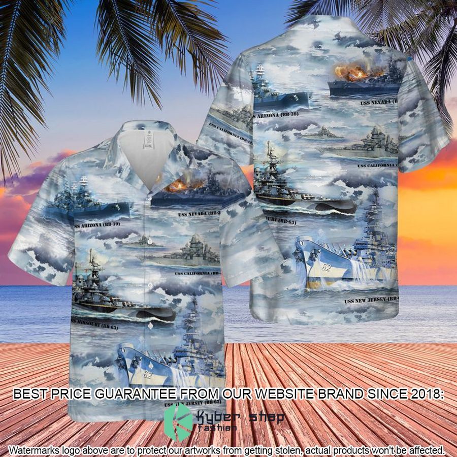 The Naval Battleships Of World War II US Navy Hawaiian Shirt
