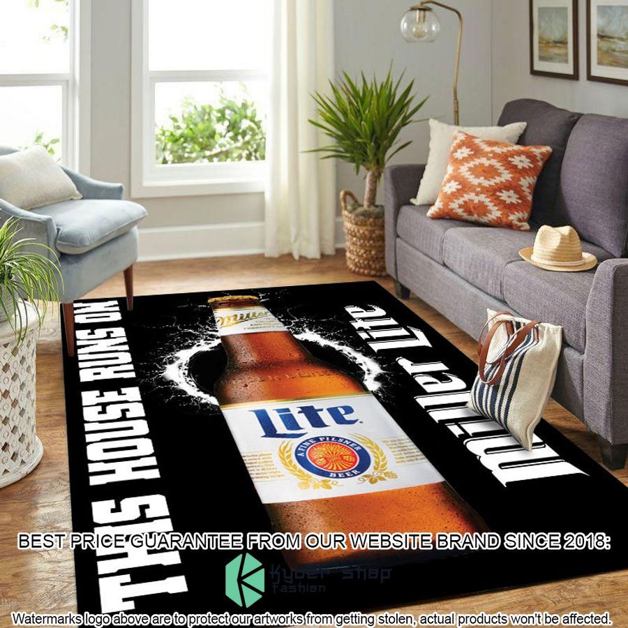 this house runs on miller lite rug 1 597