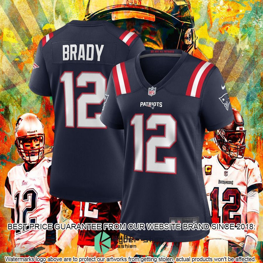 Tom Brady New England Patriots Women's Navy Football Jersey 4 Tom Brady New England Patriots Women's Navy Football Jersey word1