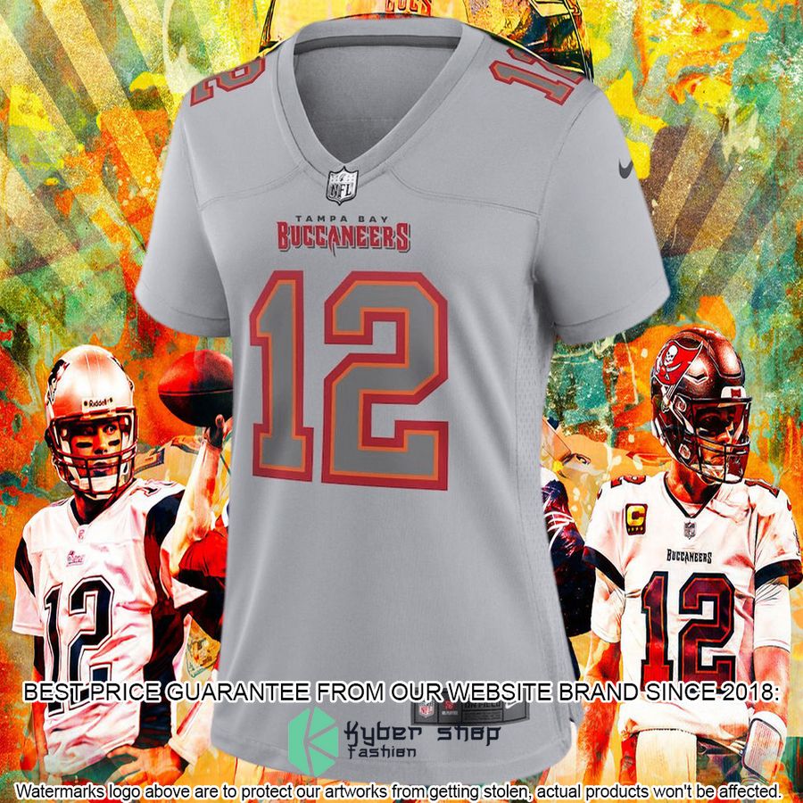 Tom Brady Tampa Bay Buccaneers Nike Women's Atmosphere Fashion Game Gray Football Jersey 5 Tom Brady Tampa Bay Buccaneers Nike Women's Atmosphere Fashion Game Gray Football Jersey word3