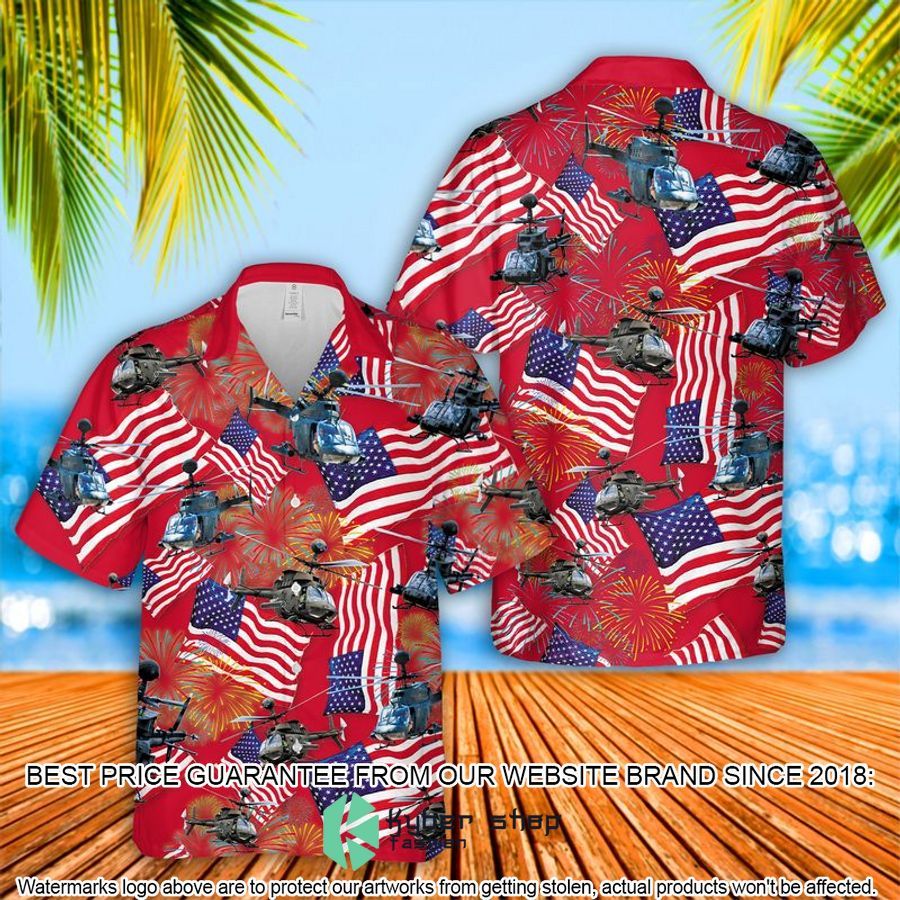 US Army Bell OH-58 Kiowa 4th July Hawaiian Shirt