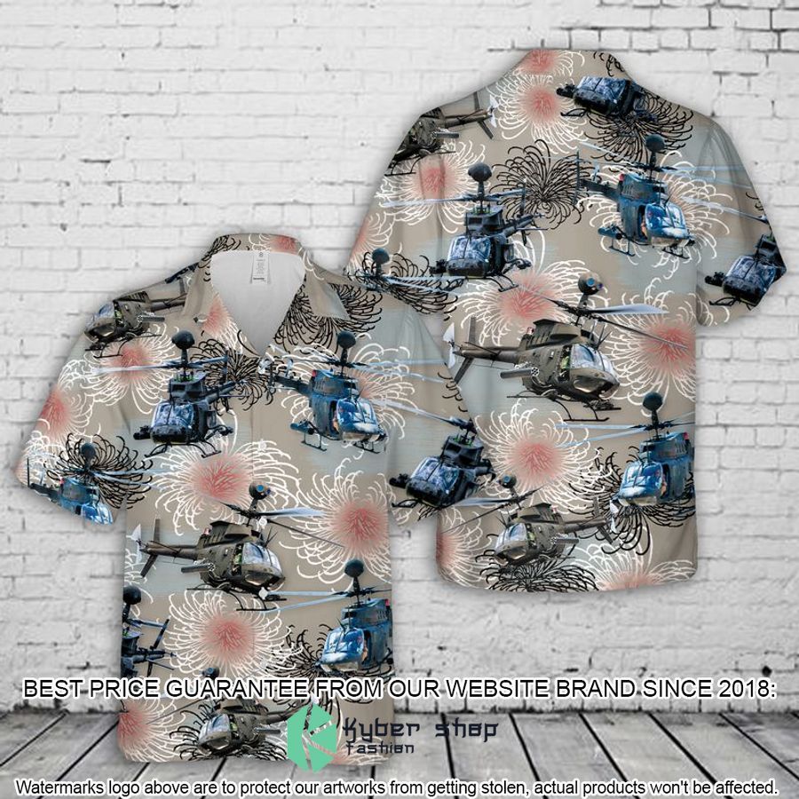 US Army Bell OH-58 Kiowa Hawaiian Firework Aloha Hawaiian Shirt