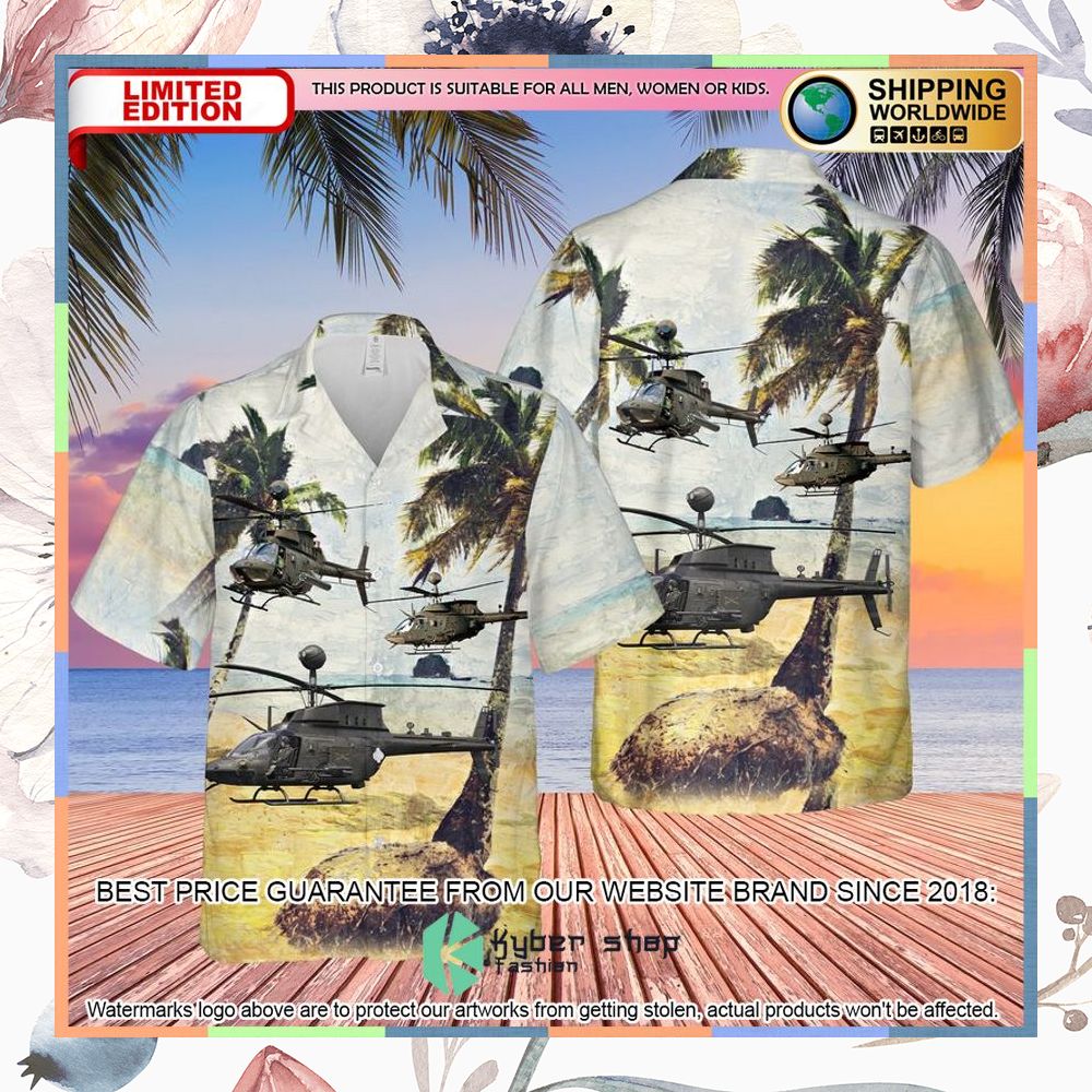 US Army Bell OH-58D Kiowa Hawaiian Shirt 3 US Army Bell OH-58D Kiowa Hawaiian Shirt word1