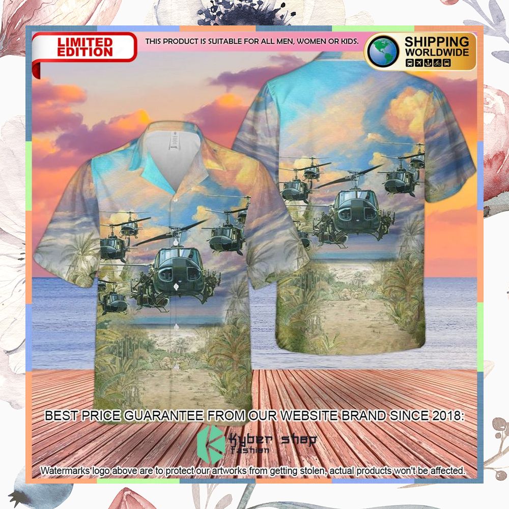 US Army Bell UH-1 Huey Hawaiian Shirt 3 US Army Bell UH-1 Huey Hawaiian Shirt word3