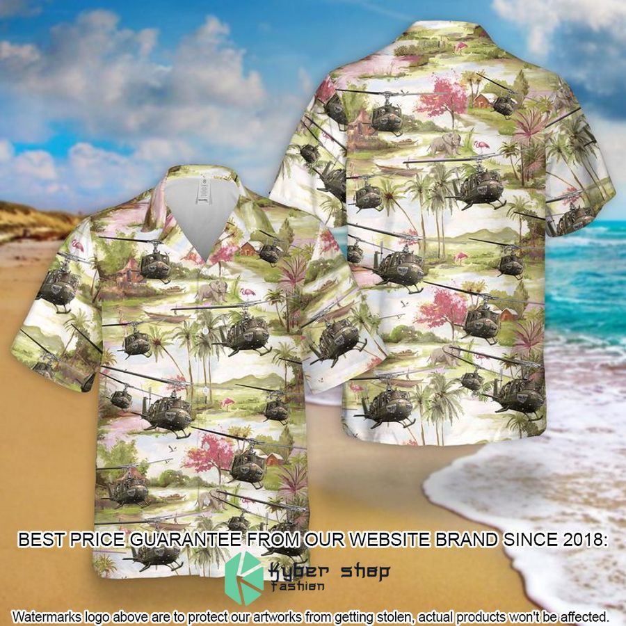 US Army Bell UH-1 Huey palm tree Hawaiian Shirt