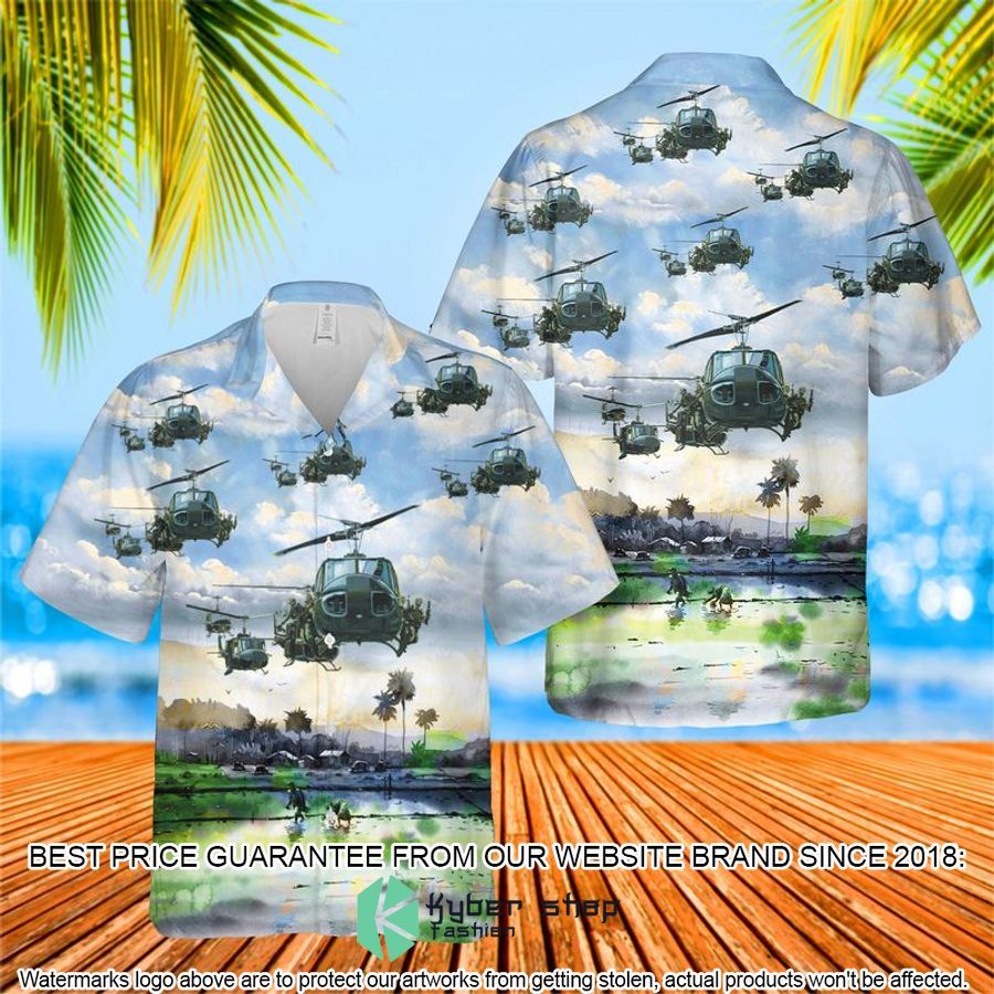 US Army Bell UH-1 Huey sky Hawaiian Shirt