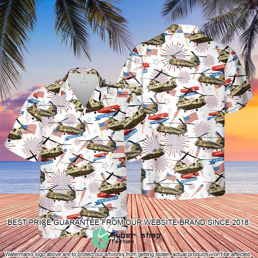 US Army Boeing CH-47 Chinook 4th Of July Hawaiian Shirt