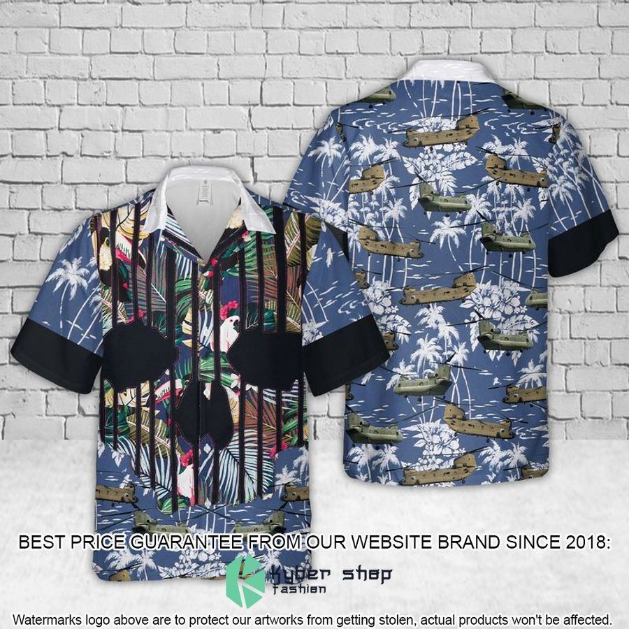 US Army Boeing CH-47 Chinook blue tropical Hawaiian Shirt