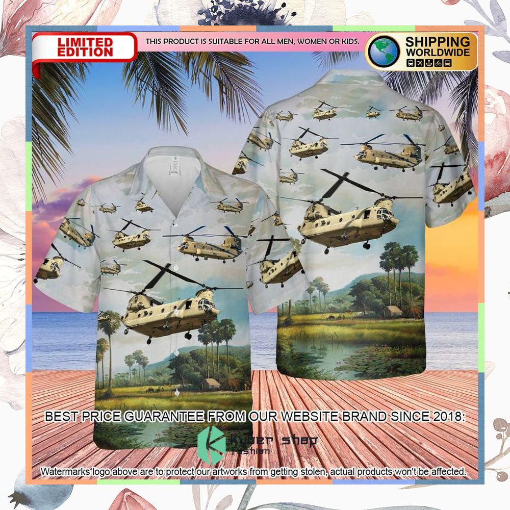 US Army Boeing CH-47 Chinook Hawaiian Shirt 3 US Army Boeing CH-47 Chinook Hawaiian Shirt word3