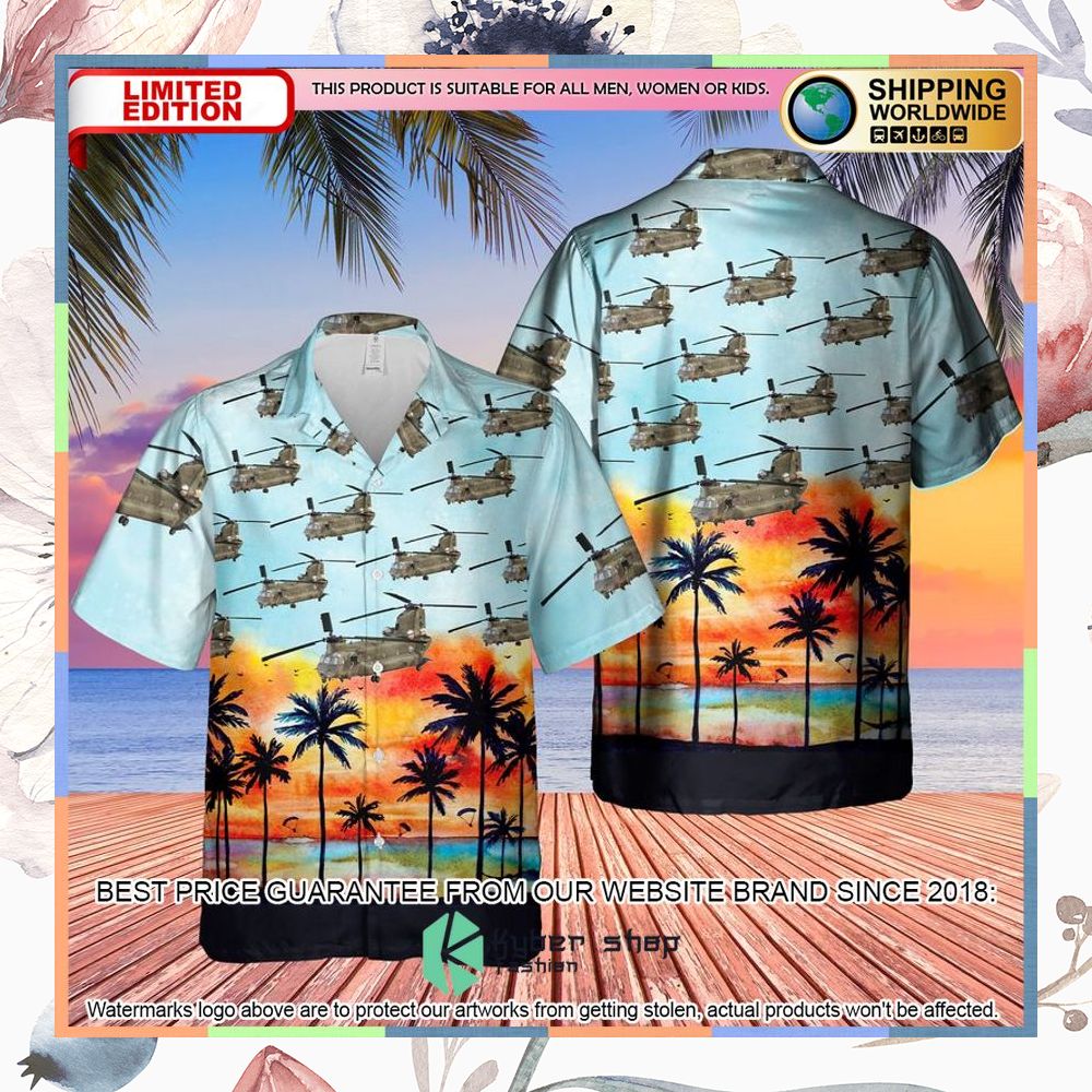 US Army Boeing CH-47 Chinook sunset Hawaiian Shirt 3 US Army Boeing CH-47 Chinook sunset Hawaiian Shirt word3