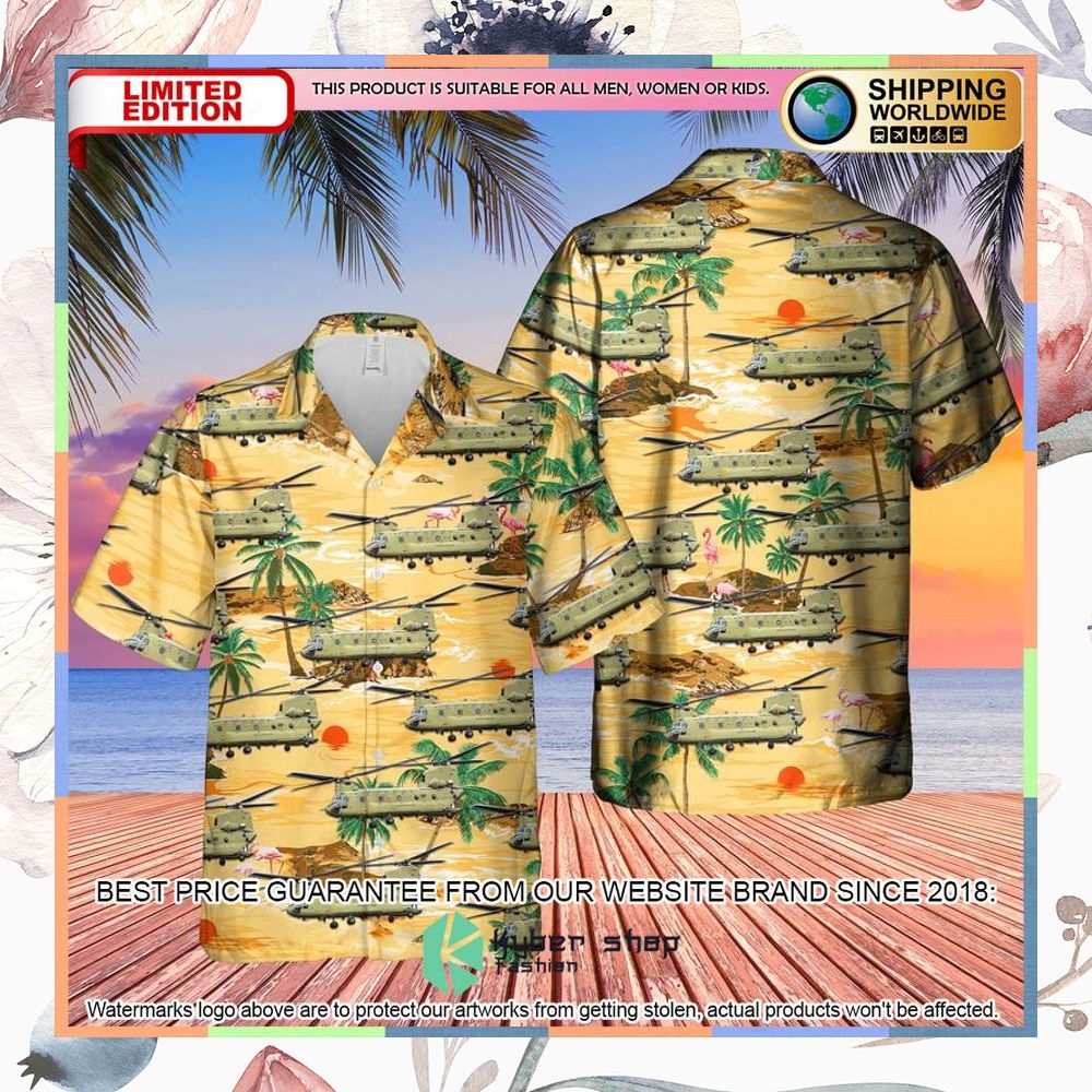 US Army Boeing CH-47F Chinook yellow Hawaiian Shirt 3 US Army Boeing CH-47F Chinook yellow Hawaiian Shirt word2