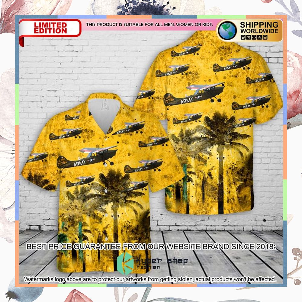 US Army Cessna O-1 Bird Dog palm tree Hawaiian Shirt 3 US Army Cessna O-1 Bird Dog palm tree Hawaiian Shirt word3