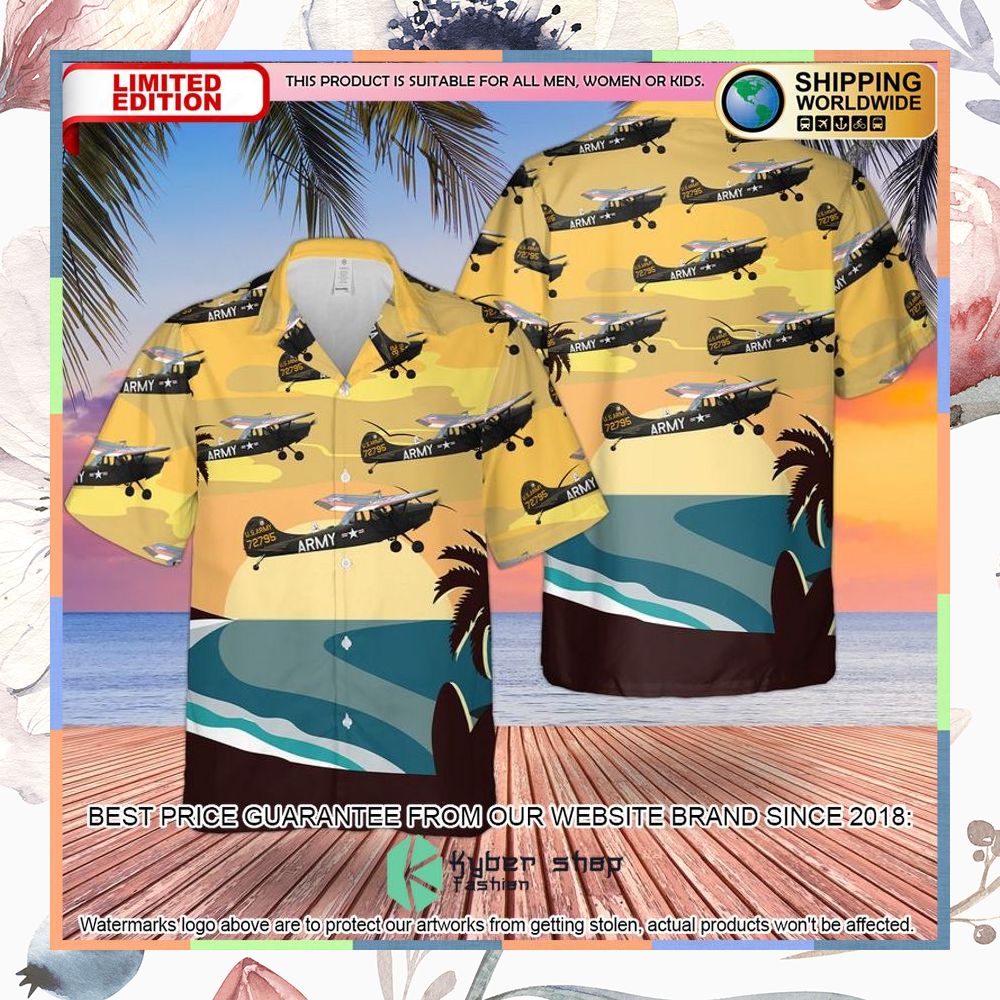 US Army Cessna O-1 Bird Dog yellow Hawaiian Shirt 3 US Army Cessna O-1 Bird Dog yellow Hawaiian Shirt word2