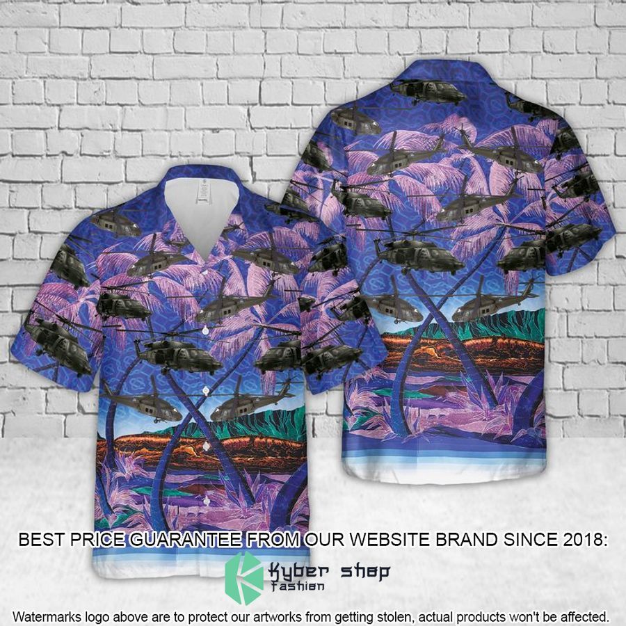 US Army EH-60 Black Hawk purple Hawaiian Shirt