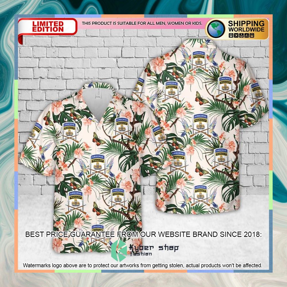 US Army Infantry Airborne Ranger Paratrooper Hawaiian Shirt 3 US Army Infantry Airborne Ranger Paratrooper Hawaiian Shirt word1