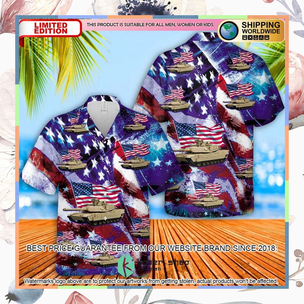 US Army M1 Abrams 4th Of July US flag Hawaiian Shirt 3 US Army M1 Abrams 4th Of July US flag Hawaiian Shirt word1