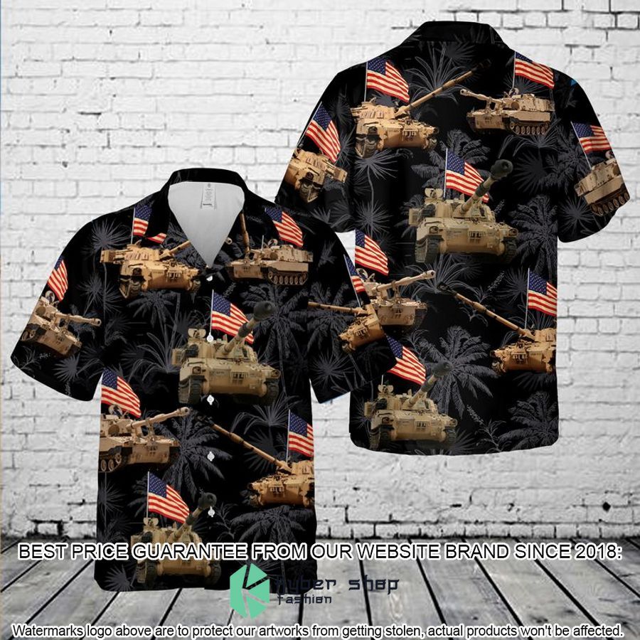 US Army M109 Paladin Tank 4th of July Hawaiian Shirt