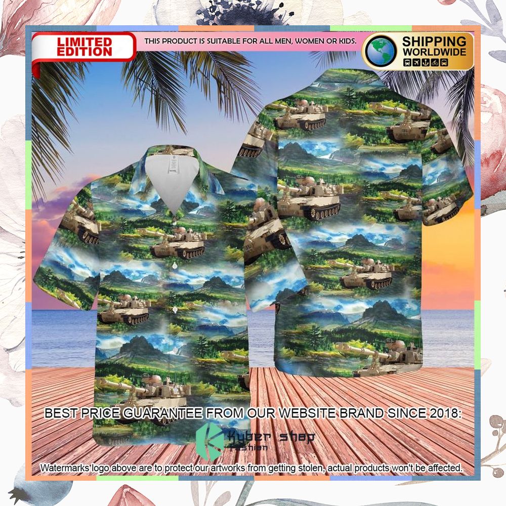 US Army M109 Paladin Tank Hawaiian Shirt 3 US Army M109 Paladin Tank Hawaiian Shirt word3