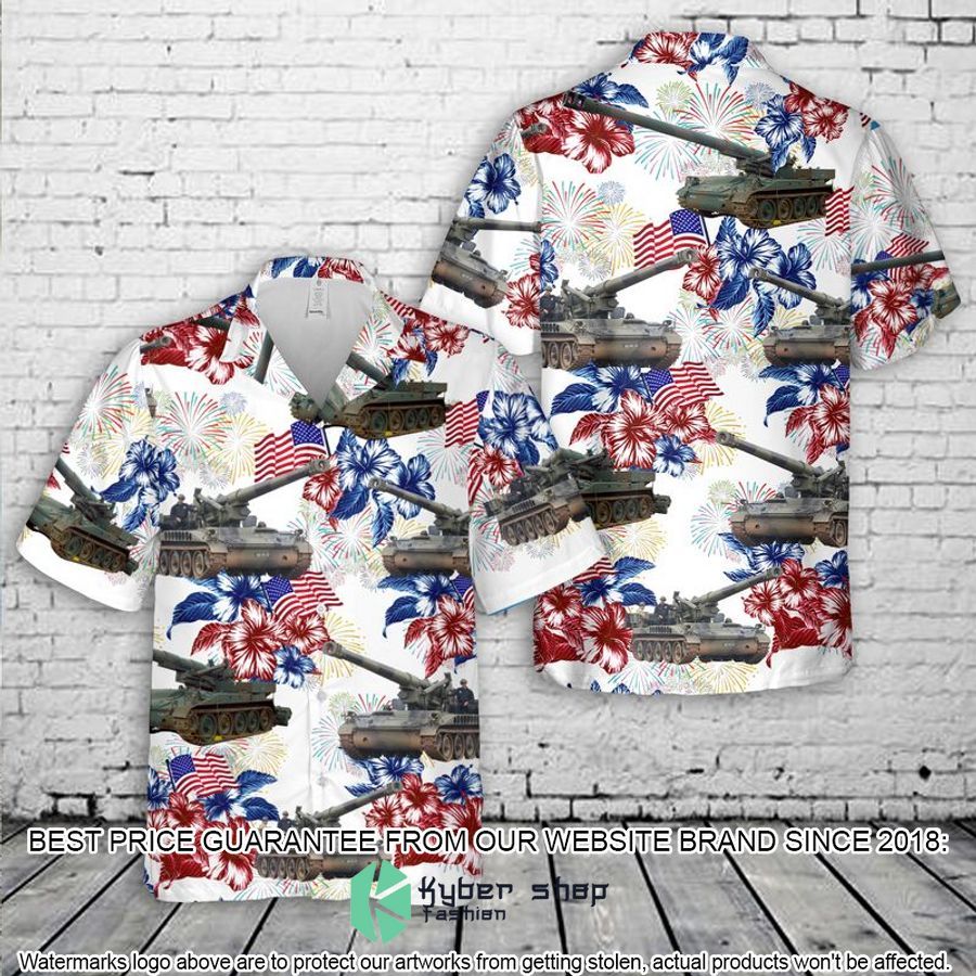 US Army M110 howitzer Flag white Hawaiian Shirt