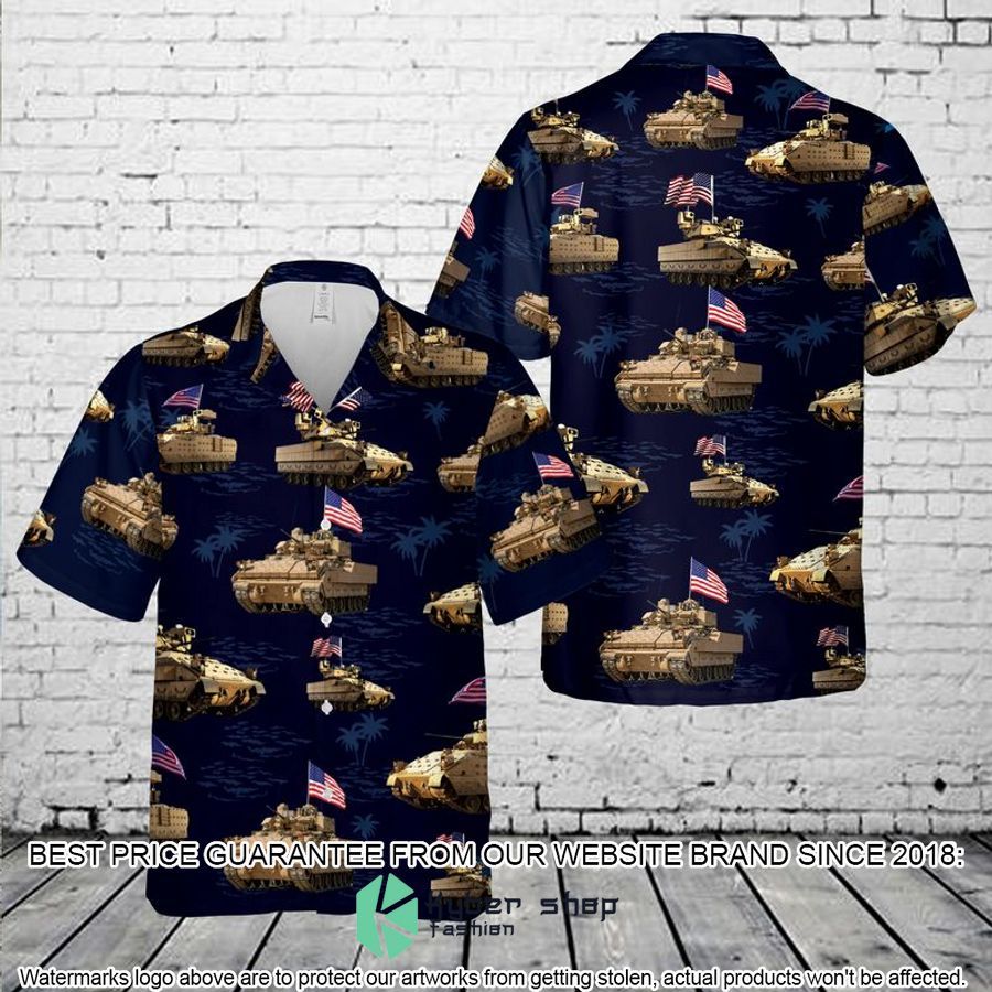 US Army M2A3 Bradley 4th July blue  Hawaiian Shirt