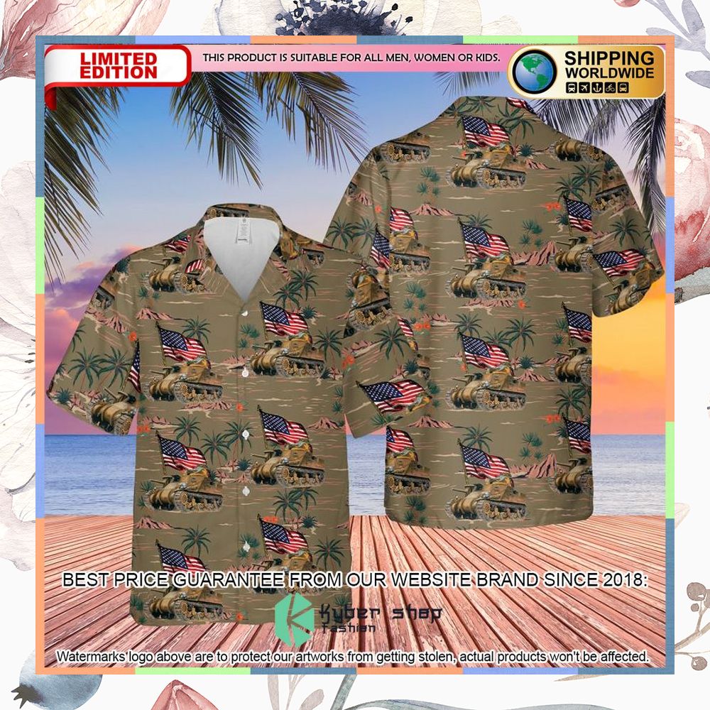 US Army M3 Medium Tank (M3 Lee) 4th Of July Hawaiian Shirt 3 US Army M3 Medium Tank (M3 Lee) 4th Of July Hawaiian Shirt word2