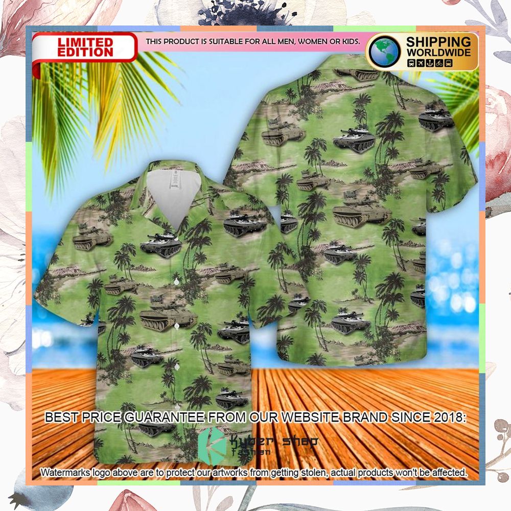 US Army M551 Sheridan green Hawaiian Shirt 3 US Army M551 Sheridan green Hawaiian Shirt word3